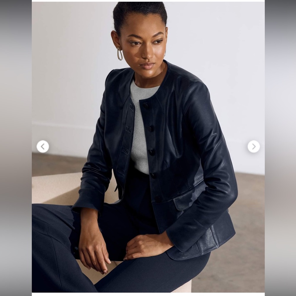 Talbots Petites 100 % Leather Jacket